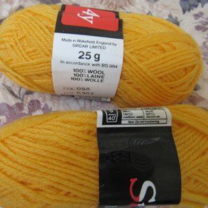 Lot 13sks SIRDAR Superwash Wool Yarn , 25g each,yellow, 4ply, made in England